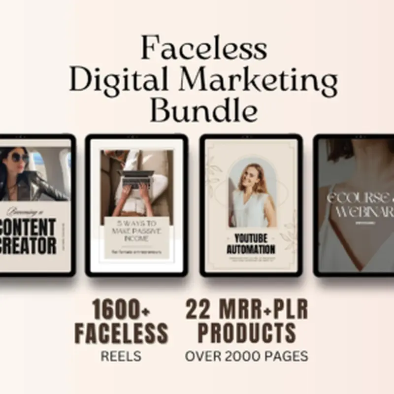 22 Faceless Digital Marketing MRR Products, Faceless Marketing, DFY, Master Resell Rights PLR & MRR Rights