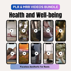 MRR Health and Well-being Videos Bundle, Faceless Marketing Instagram Reels PLR Video Master Resell Right Meditation