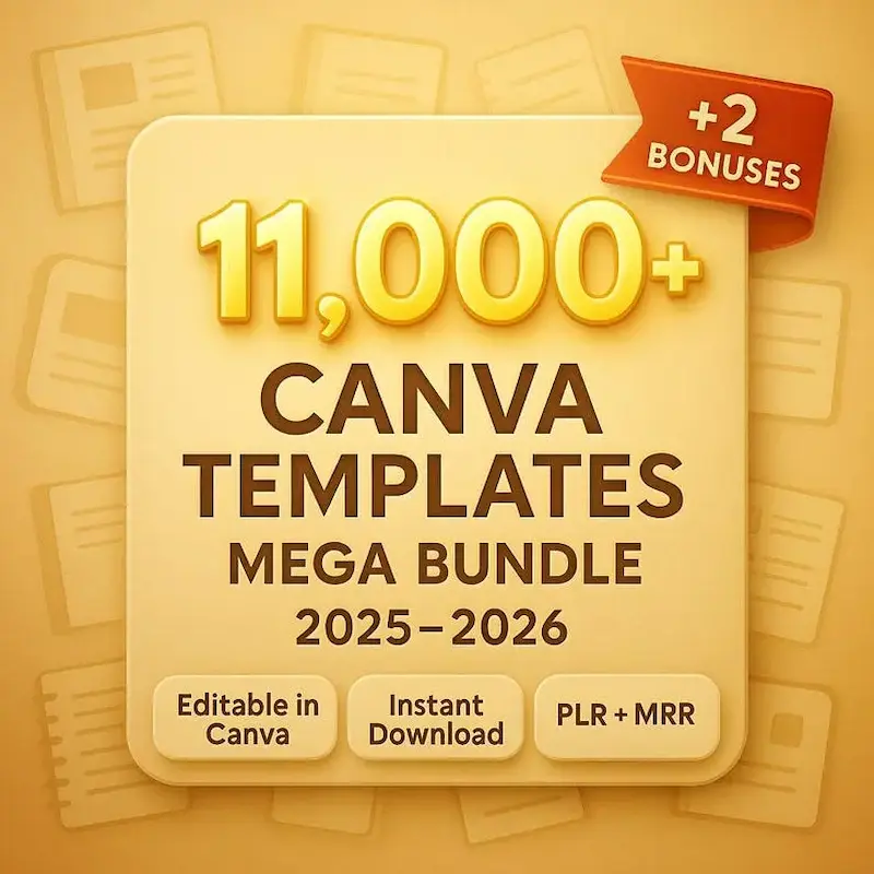 Canva Planner Templates Bundle 2026 | 11,000+ Printable & Editable Planners | PLR MRR Resell Rights