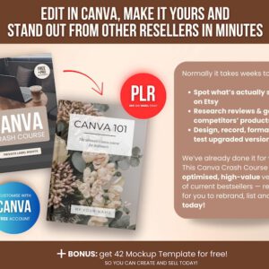 Canva Crash Course with PLR Resell Rights, Editable Video Tutorial & Ebook, Canva Training Guide for Beginners and Resellers, Etsy Sellers
