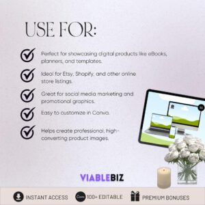 20+ Product Mockup Templates: Canva Mockups with PLR/MRR (Digital Download)