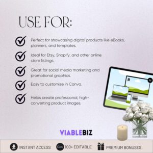 20+ Product Mockup Templates: Canva Mockups with PLR/MRR (Digital Download)