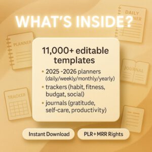 Canva Planner Templates Bundle 2026 | 11,000+ Printable & Editable Planners | PLR MRR Resell Rights